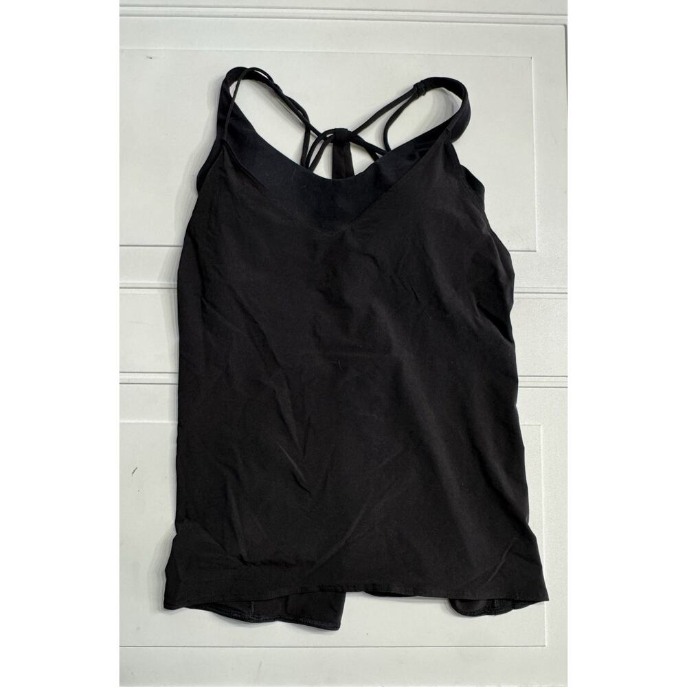 Athleta Strappy Tank Top Size XS Black Built In Bra Activewear